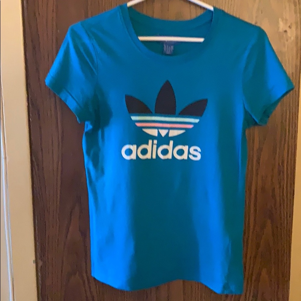 Aqua blue Adidas t-shirt